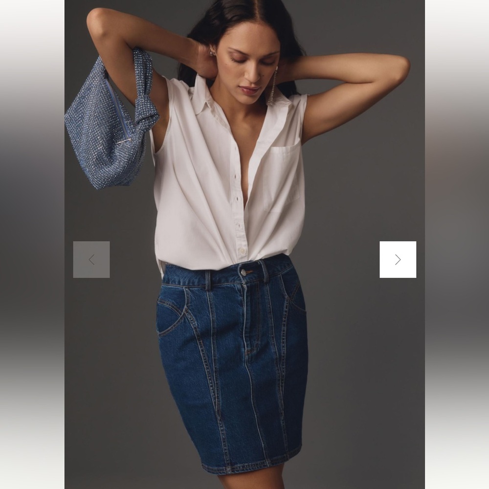 Anthropologie Pilcro Seamed Denim Pencil Skirt Sz 8 excellent condition